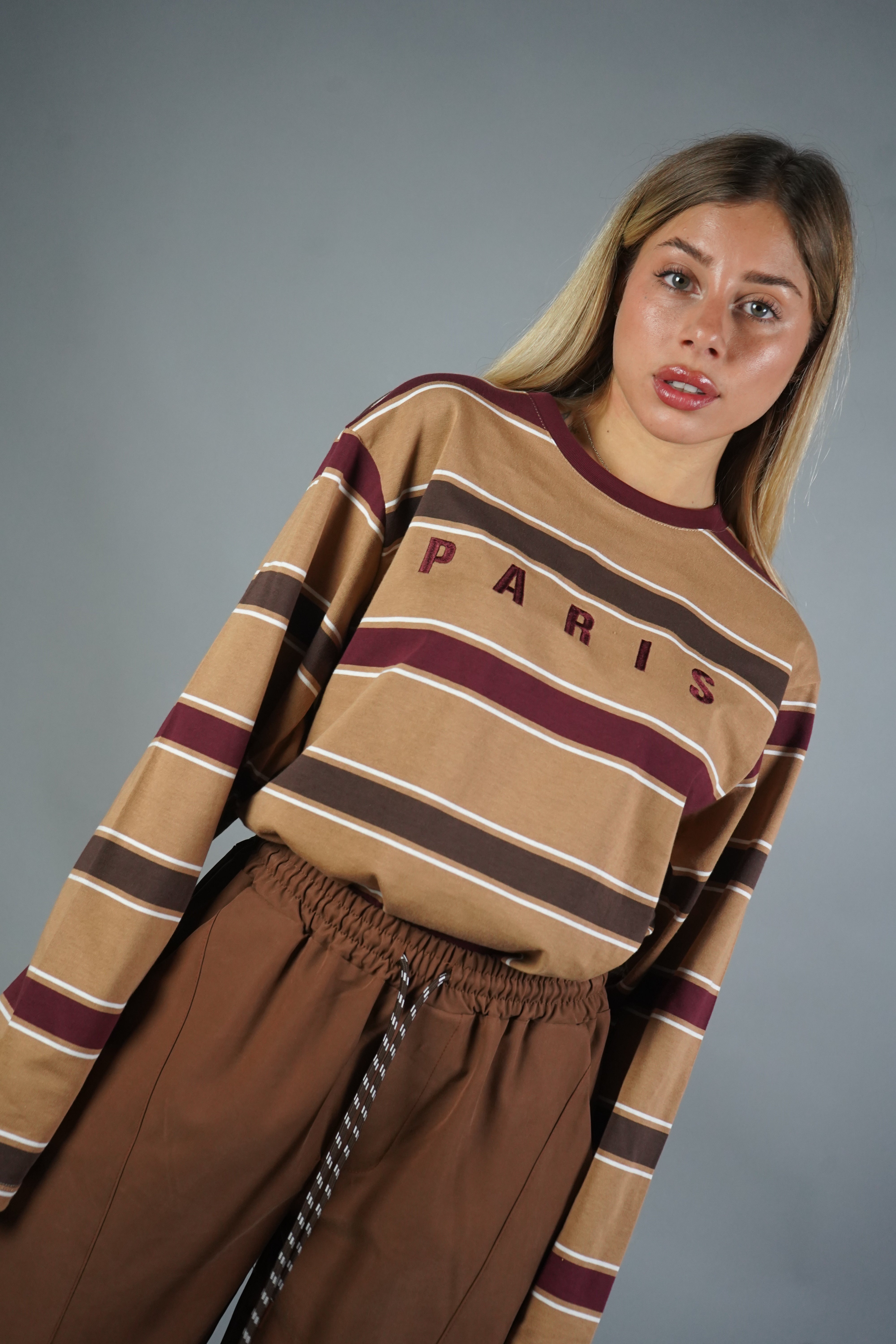 MAGLIA RIGHE “PARIS” BEIGE