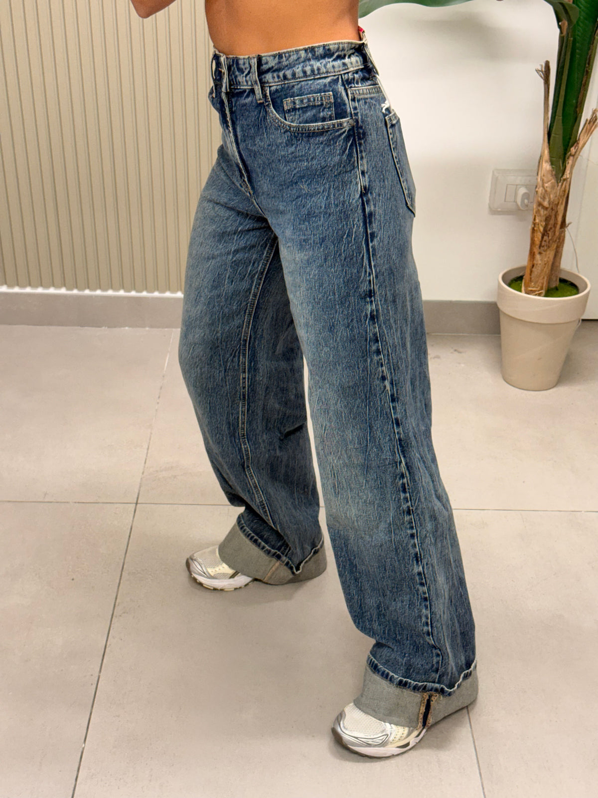JEANS REGULAR CON PIEGONE