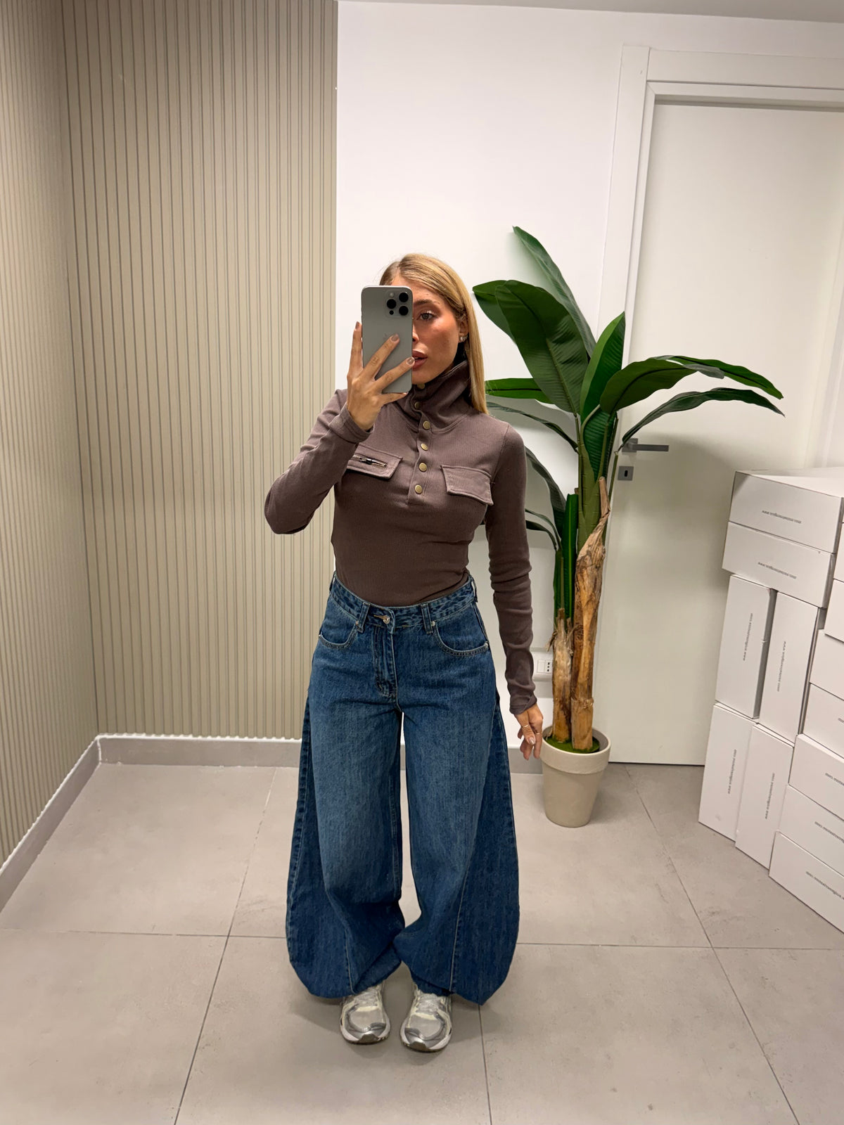 JEANS BALLON CON ELASTICO FONDO