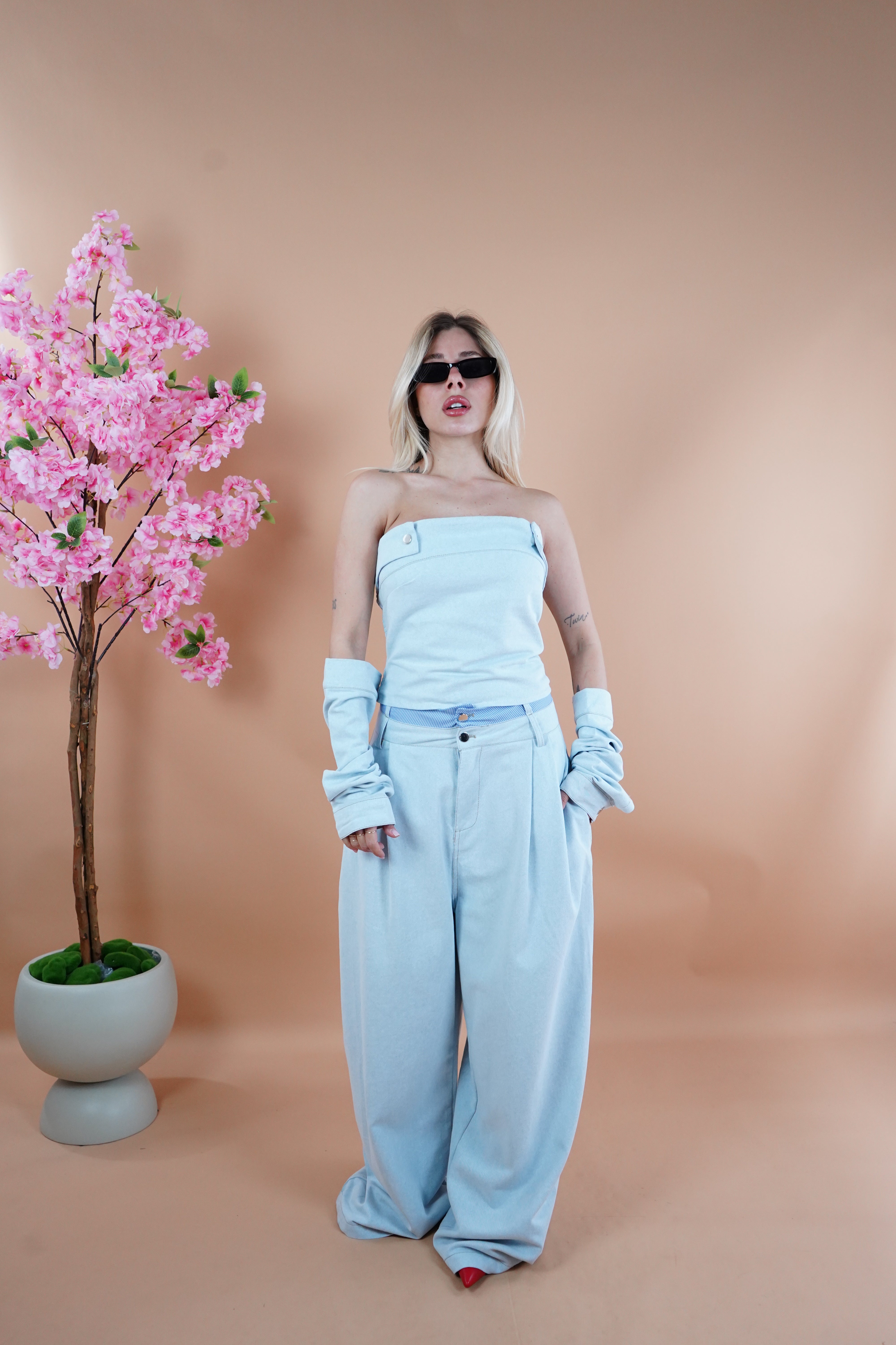 COORDINATO MARIKA DENIM CHIARO