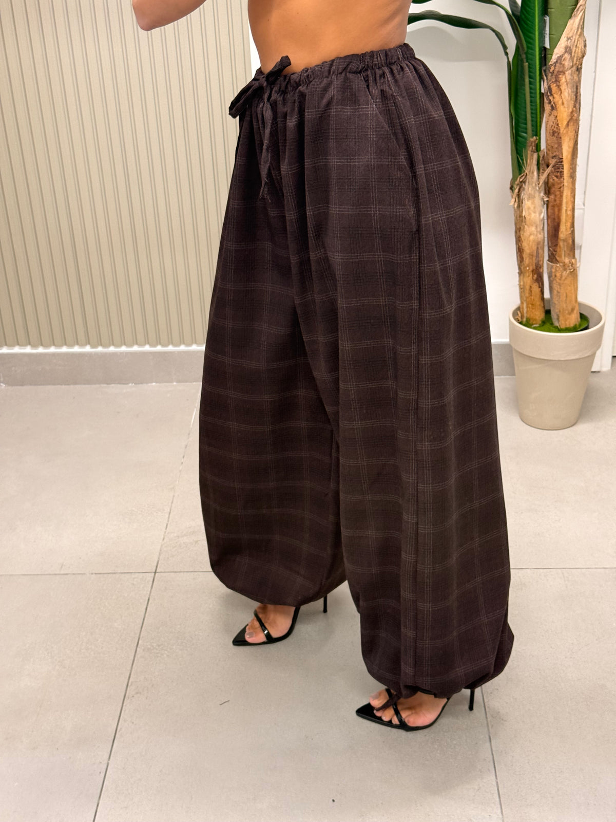 PANTALONE BALLON QUADRETTI VINACCIA