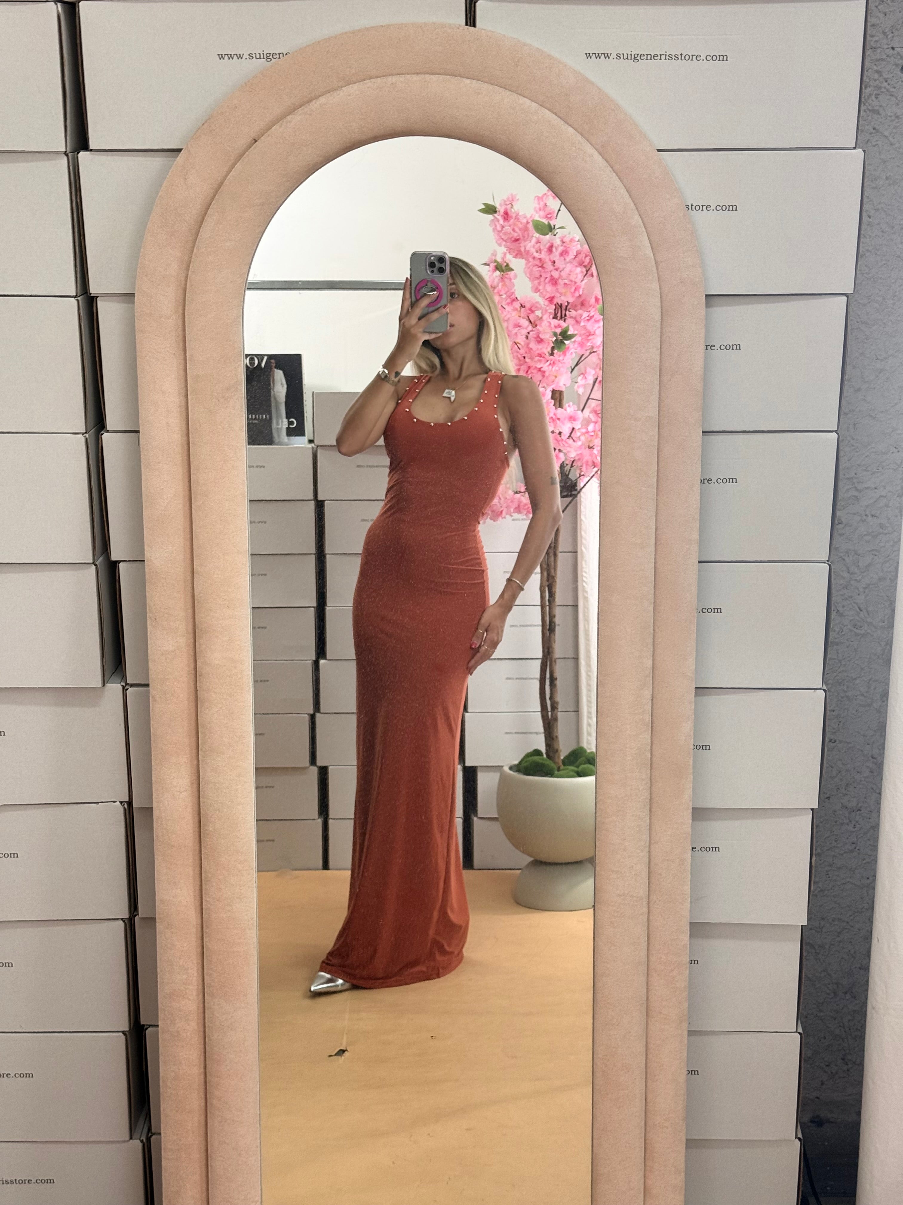 LONG DRESS BORCHIE RUGGINE