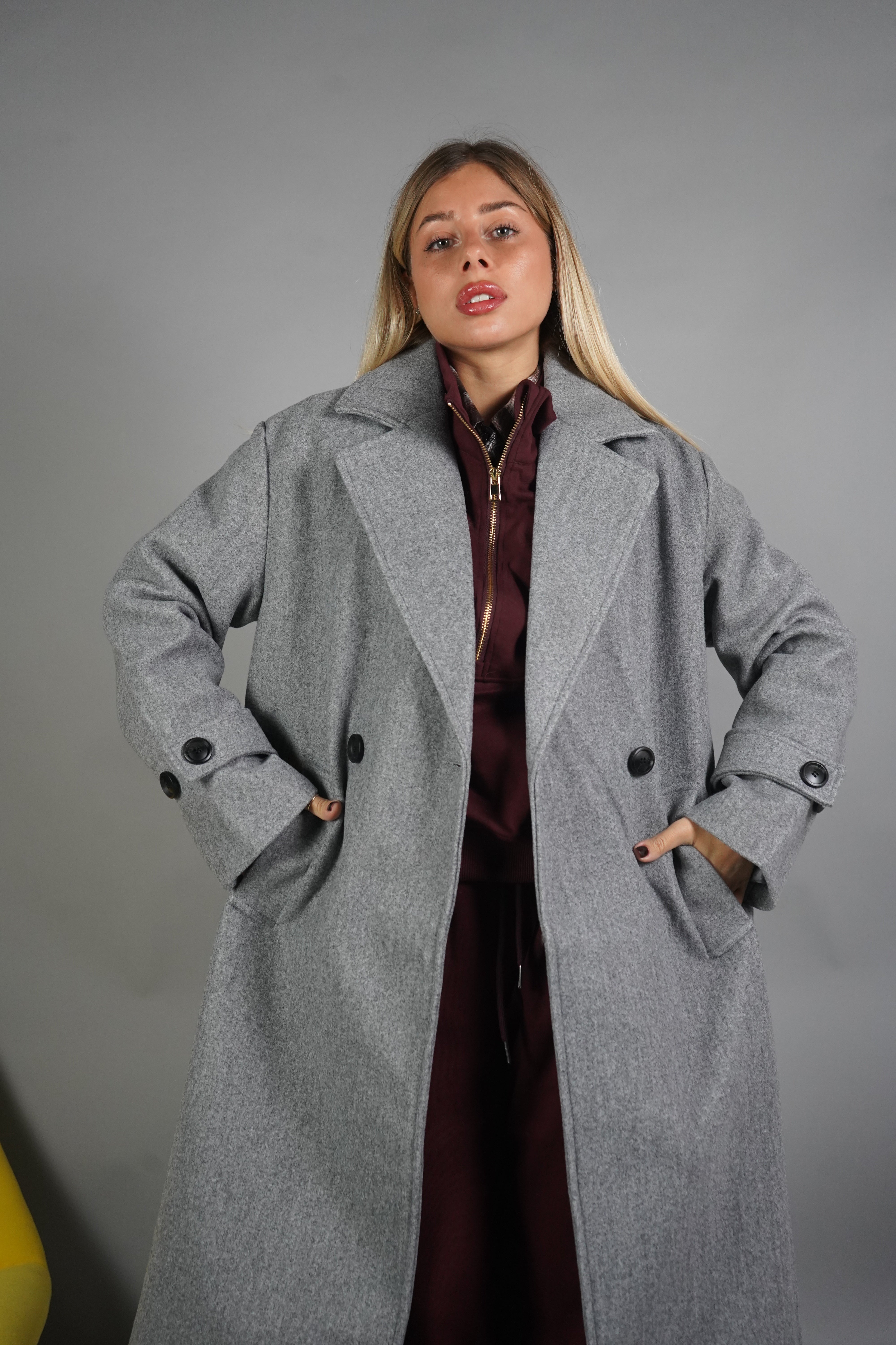 CAPPOTTO LANA OVERSIZE GRIGIO