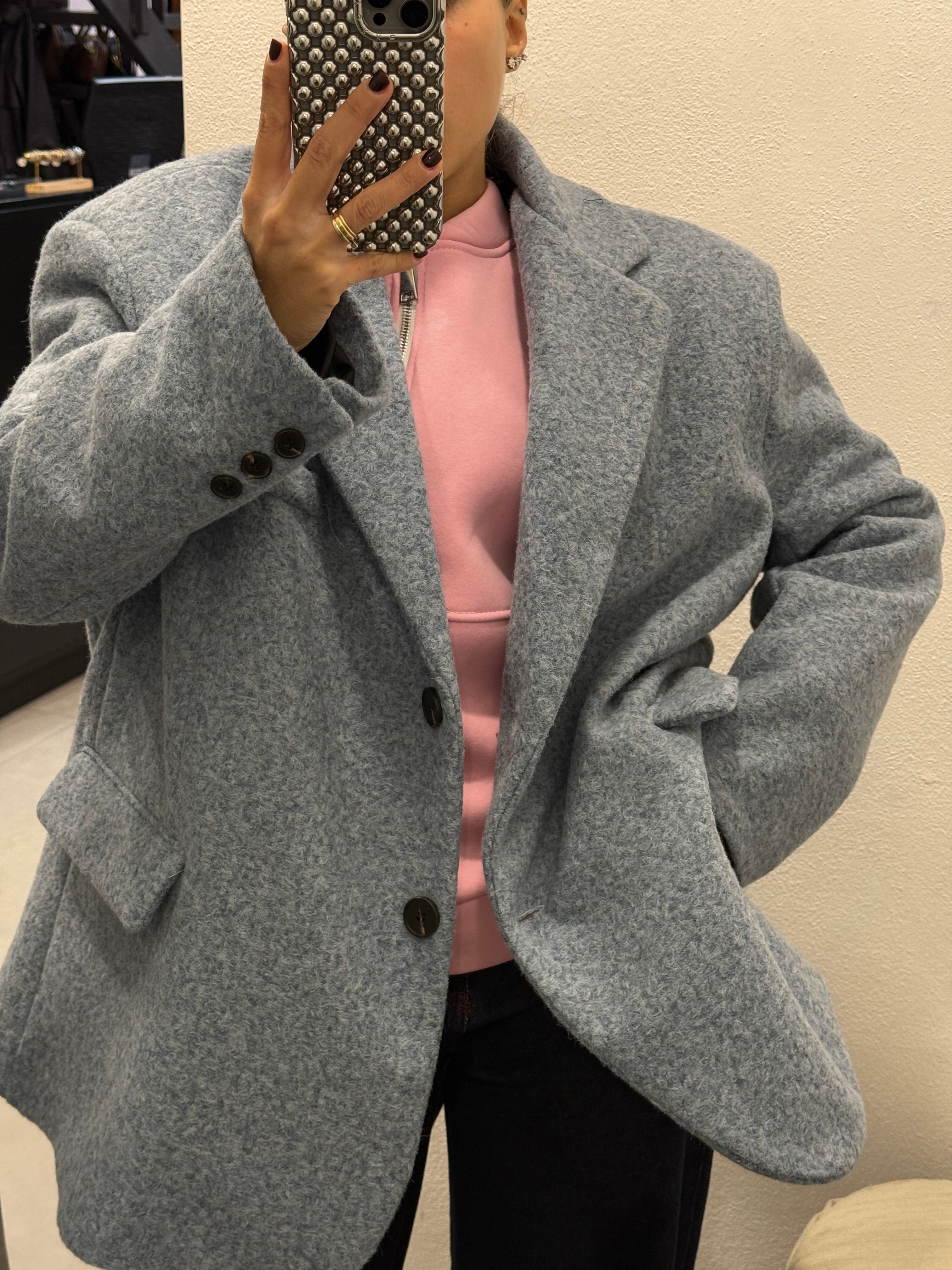 BLAZER LANA TEDDY AZZURRO