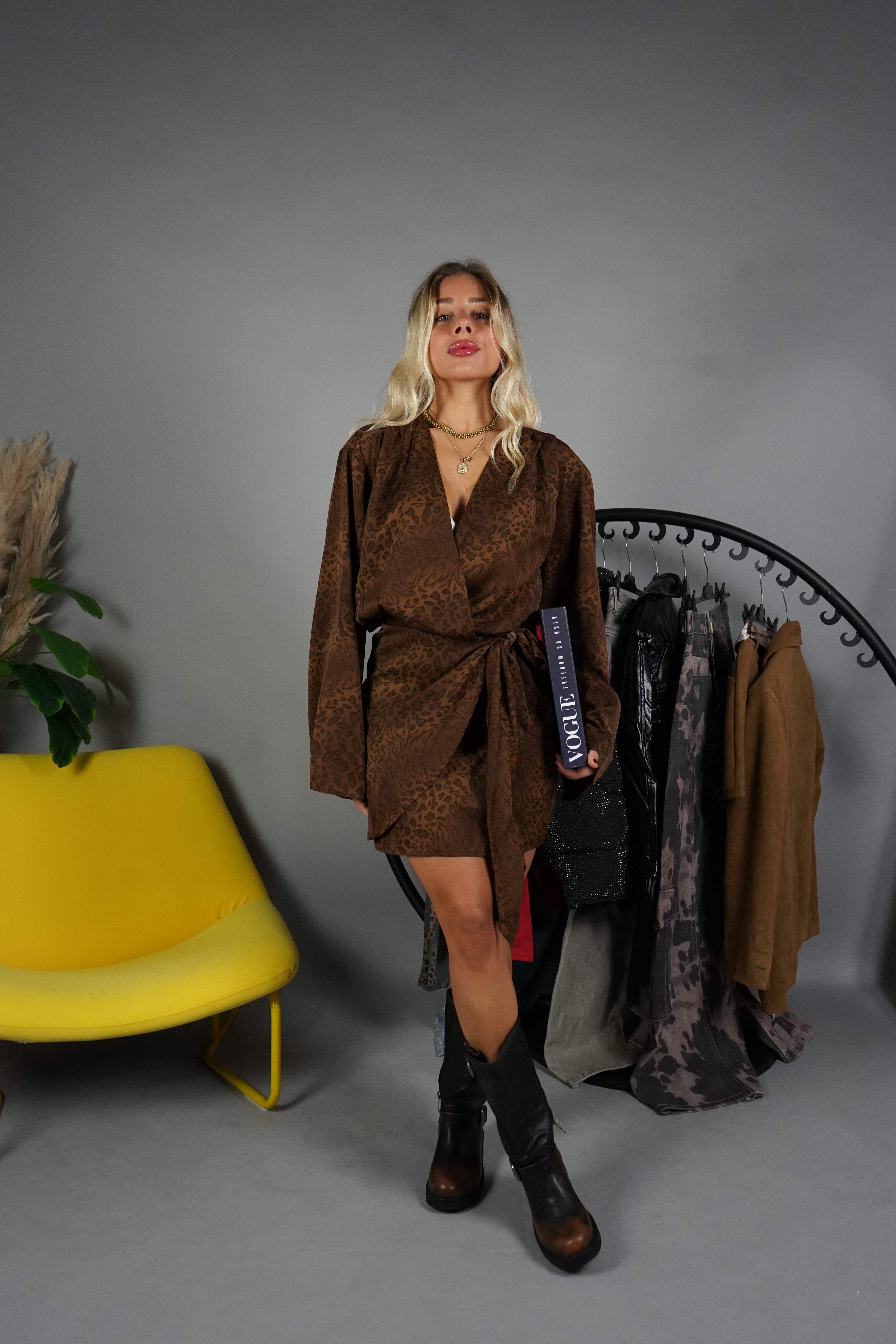 MINI DRESS PORTAFOGLIO ANIMALIER