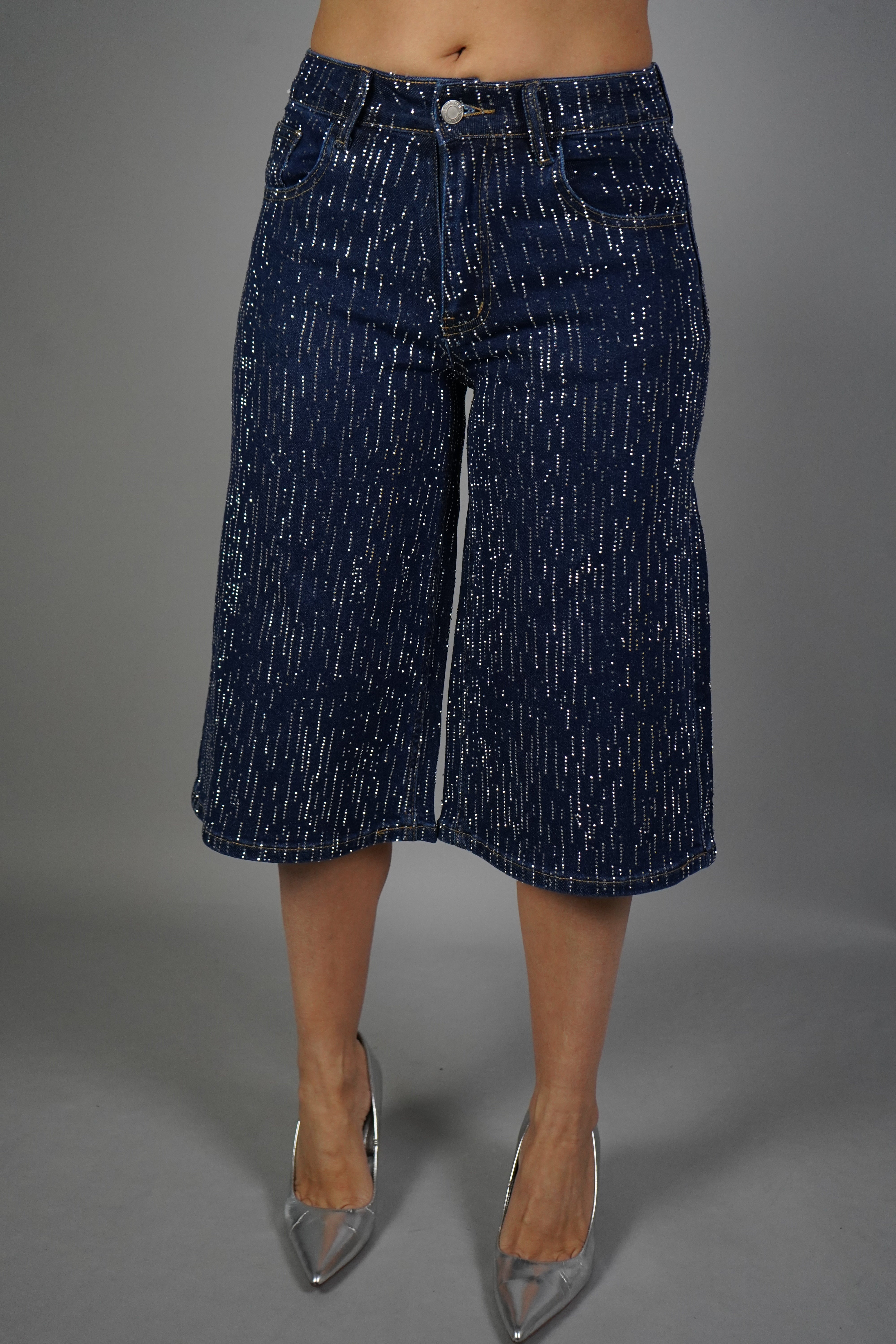 BERMUDA STRASS DENIM SCURO