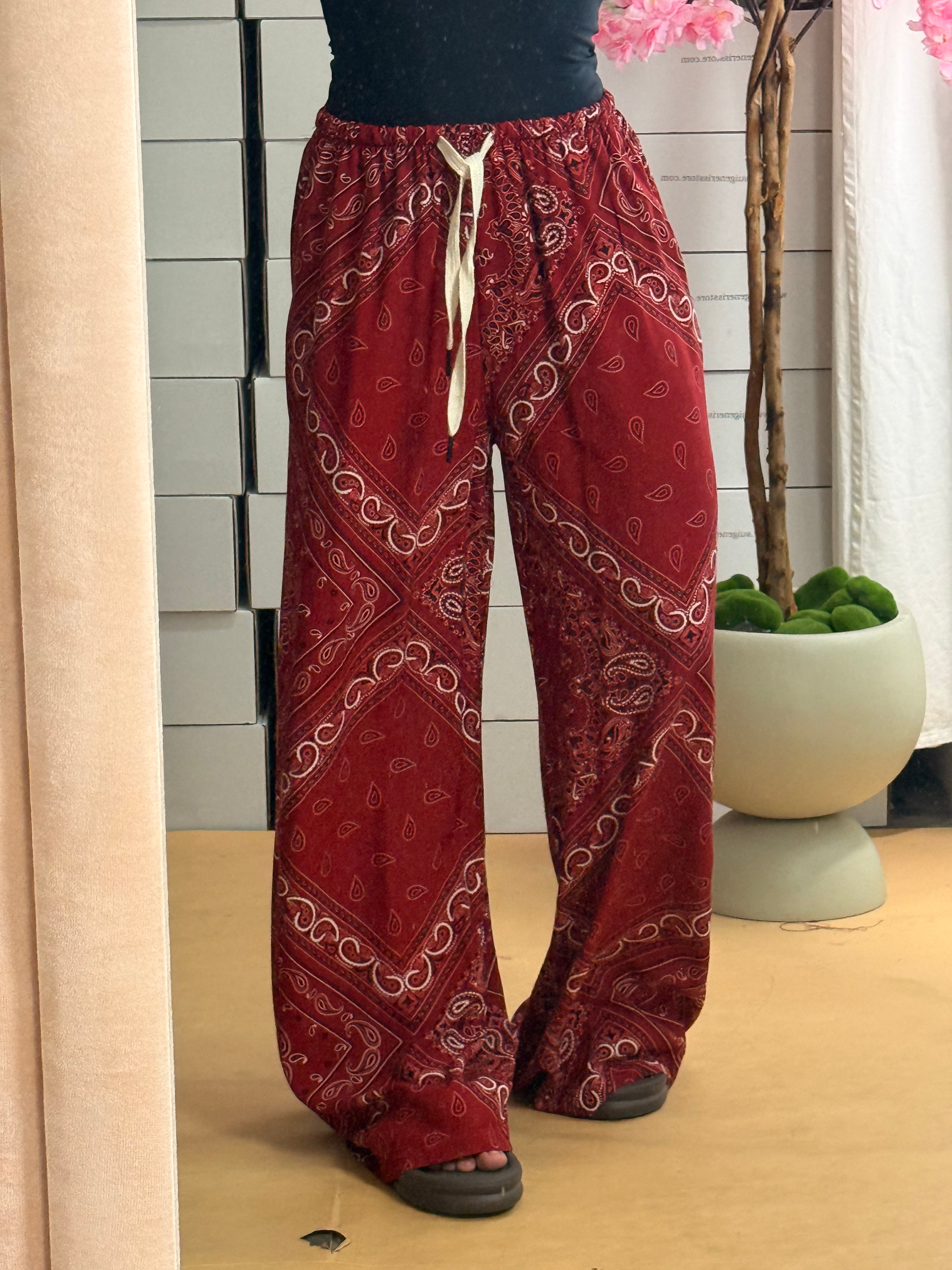 PANTALONE BANDANA BORDEAUX