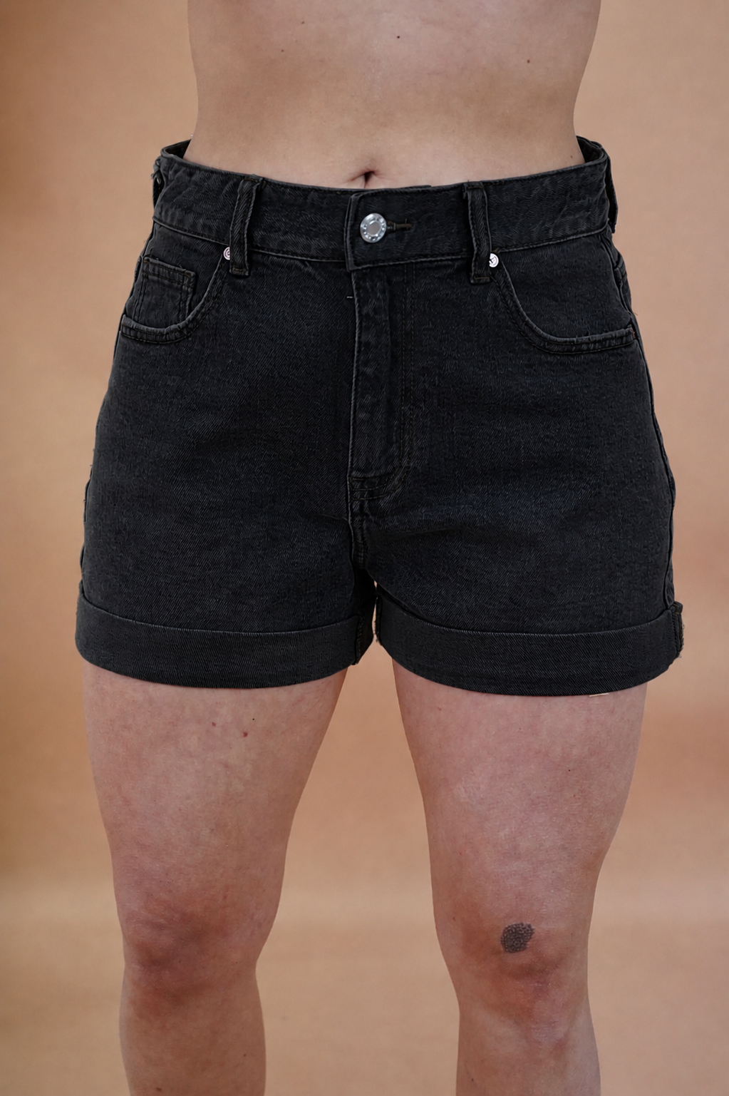 SHORTS MOMFIT DENIM NERO