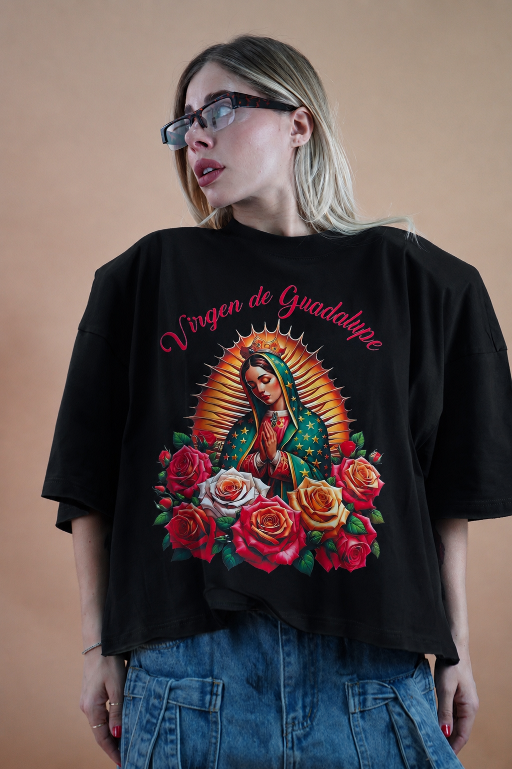T-SHIRT ROCK BOXY GUADALUPE NERA