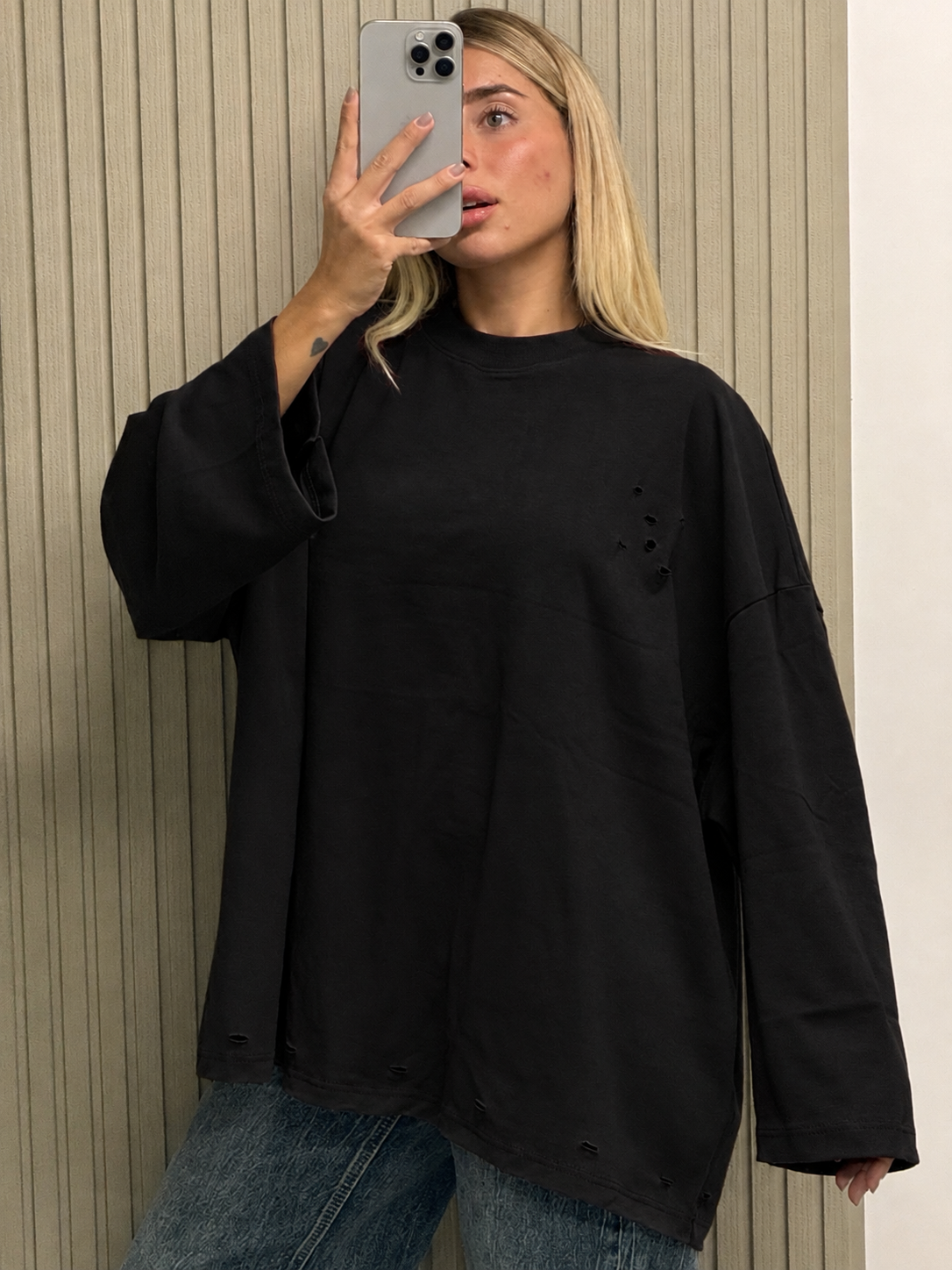 MAXI T-SHIRT BAROCK STRAPPI NERO