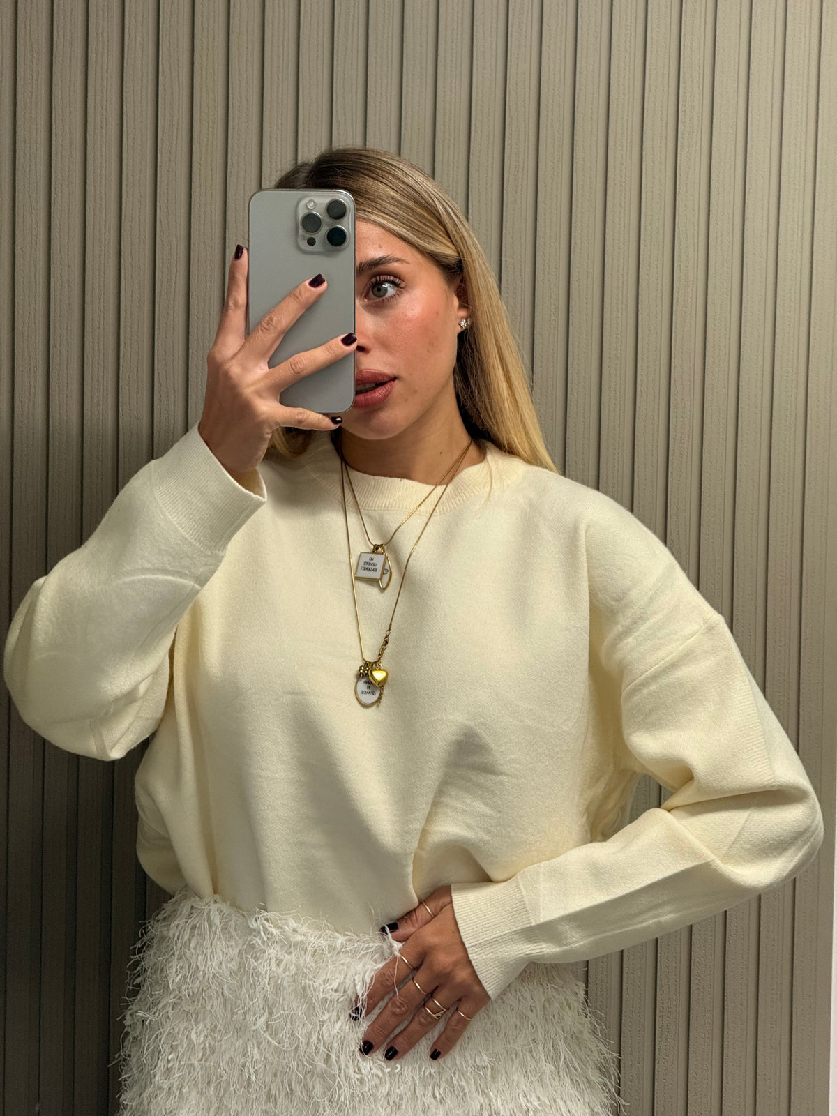 PULL CUORE PANNA