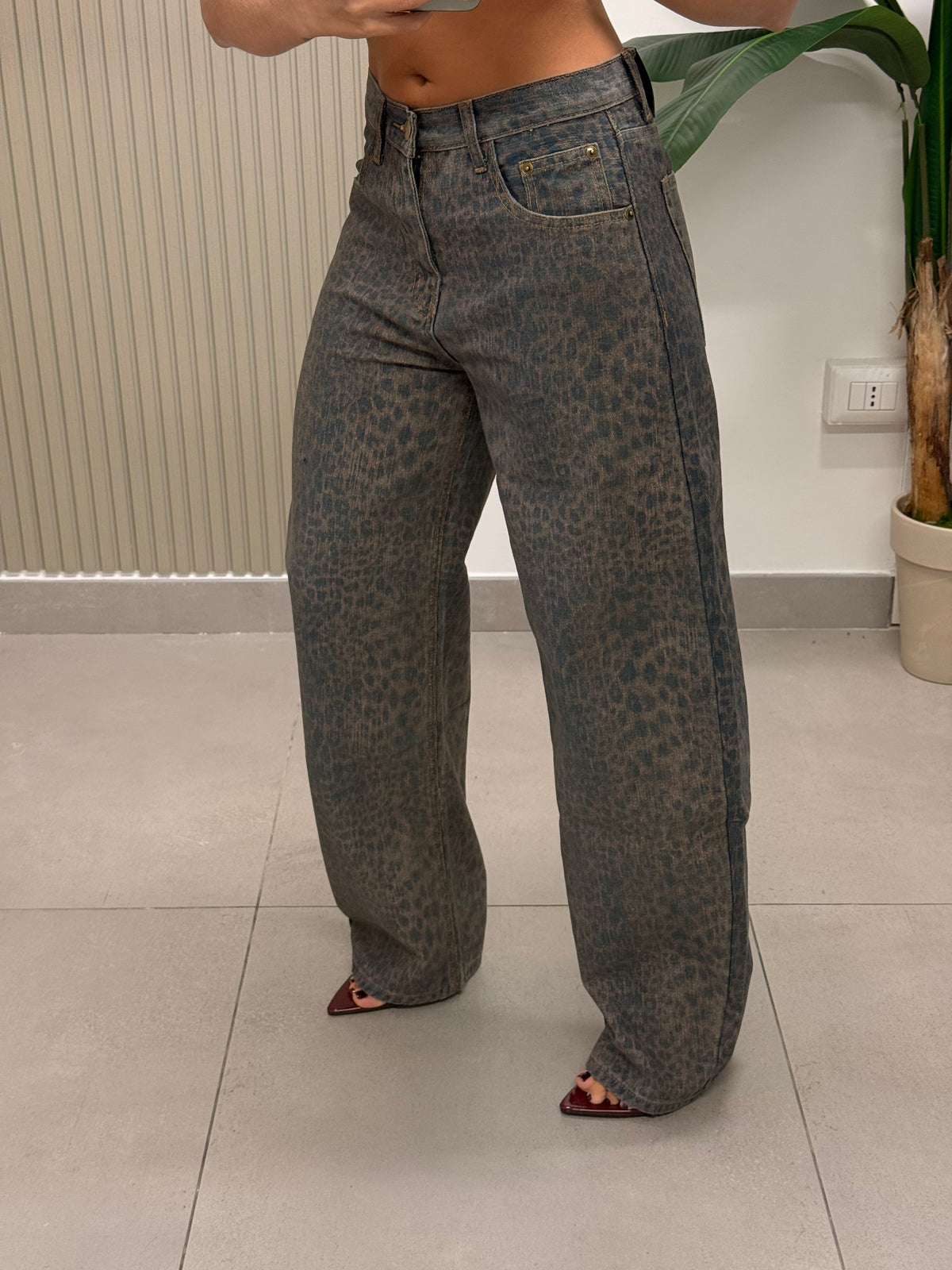 JEANS BARRELL ANIMALIER VINTAGE