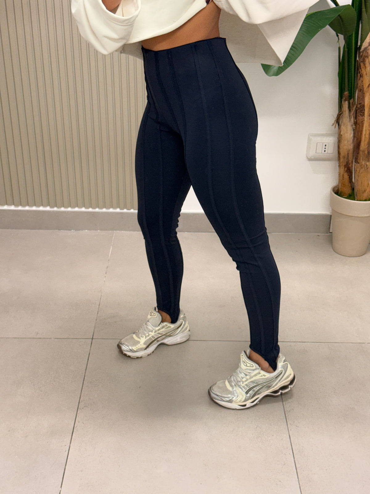 LEGGINGS GHETTA A RIGHE BLU
