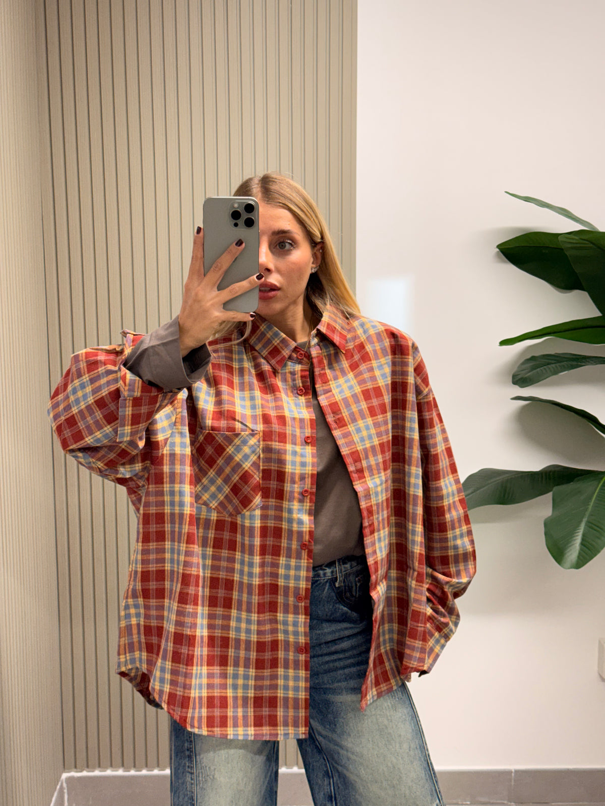 CAMICIA QUADRI OVERSIZE RUGGINE